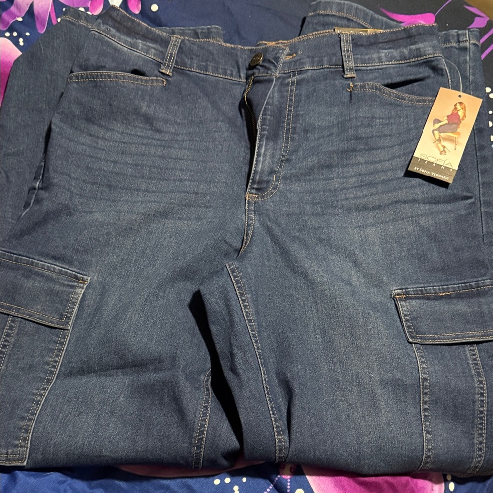 Sofia by Sofia Vergara Dark Blue Flare Jeans